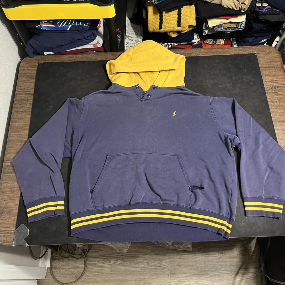 Vintage Polo Sport 80s Sweatshirt Ralph Lauren Hoodie Distressed Thrashed Rugby